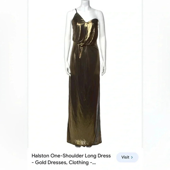 Halston one shoulder maxi dress size S - Picture 1 of 5